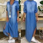 Stella™ | Denim-Style Maxi Dress