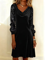 Aubrey | Velvet Sparkle Sleeve Dress