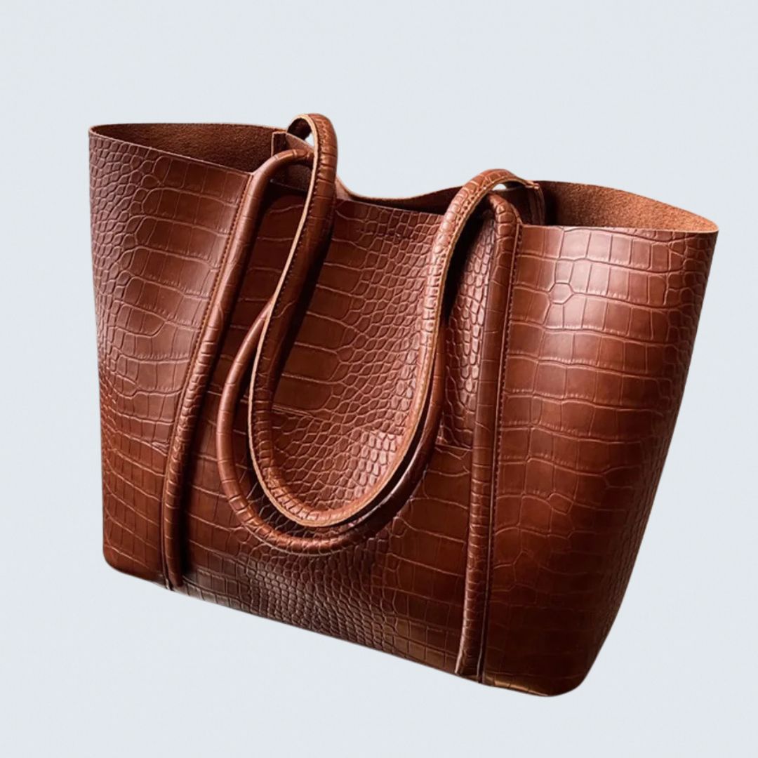 Betina | Croc Leather Shoulder Bag