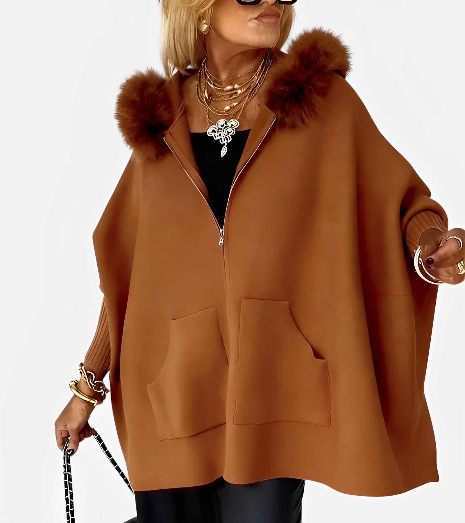 Diana | Casual Hooded Coat with Fur Collar