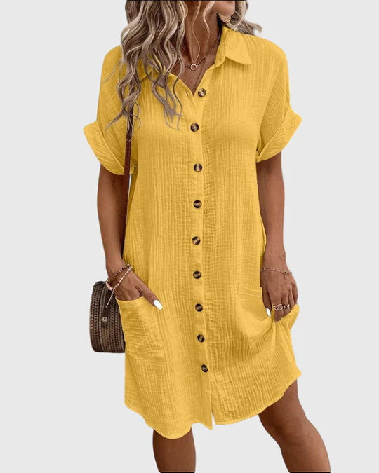 Velessa™ | Classic Relaxed Summer Shirt Dress