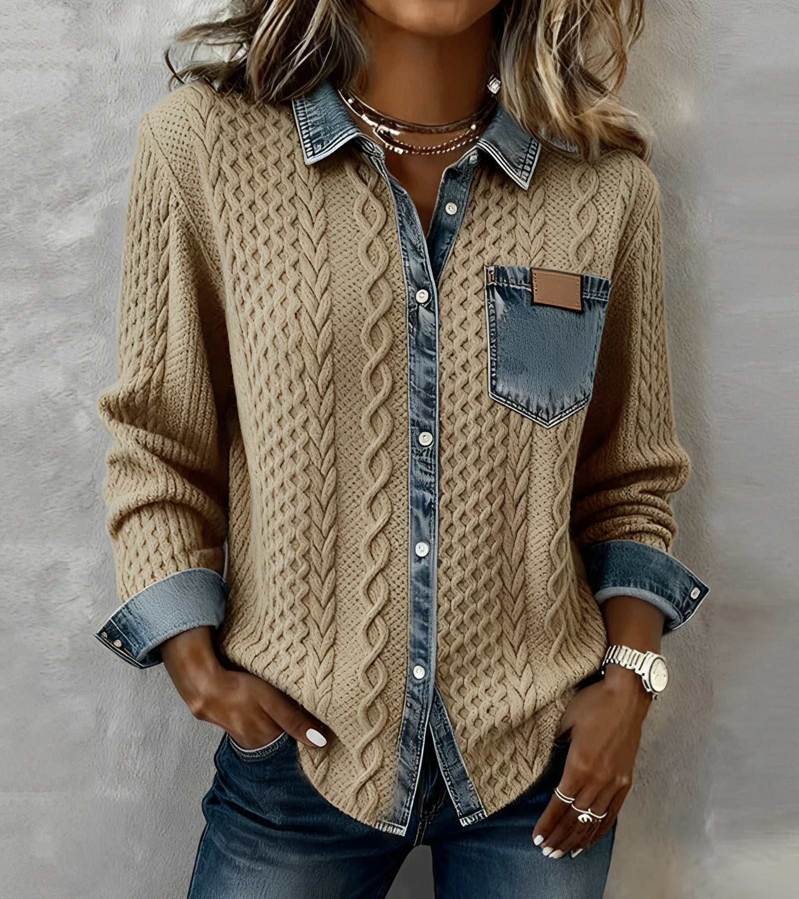 Juliane | Knitted Denim Sweater