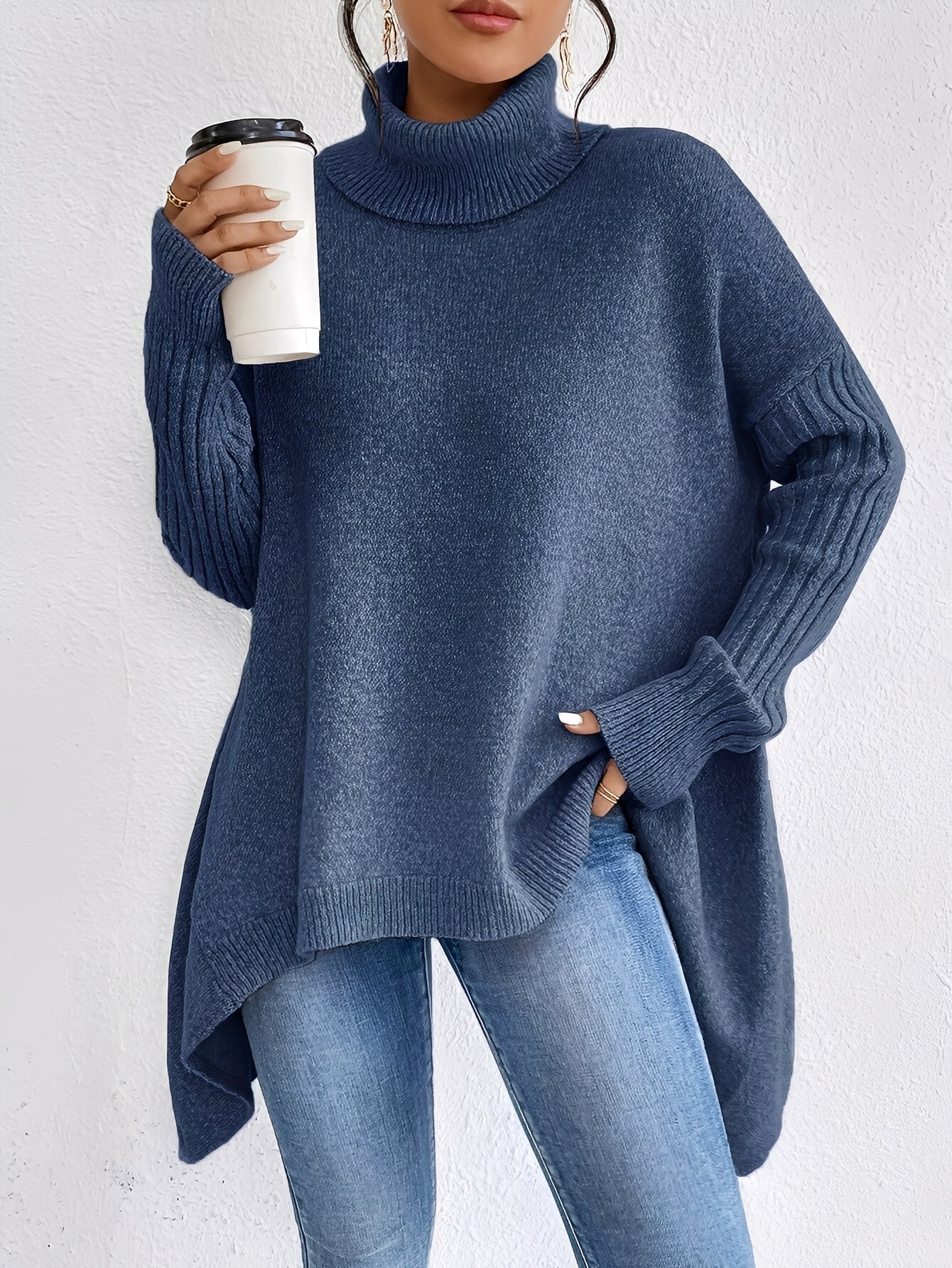 Elowen | Oversized Knit Turtleneck Sweater