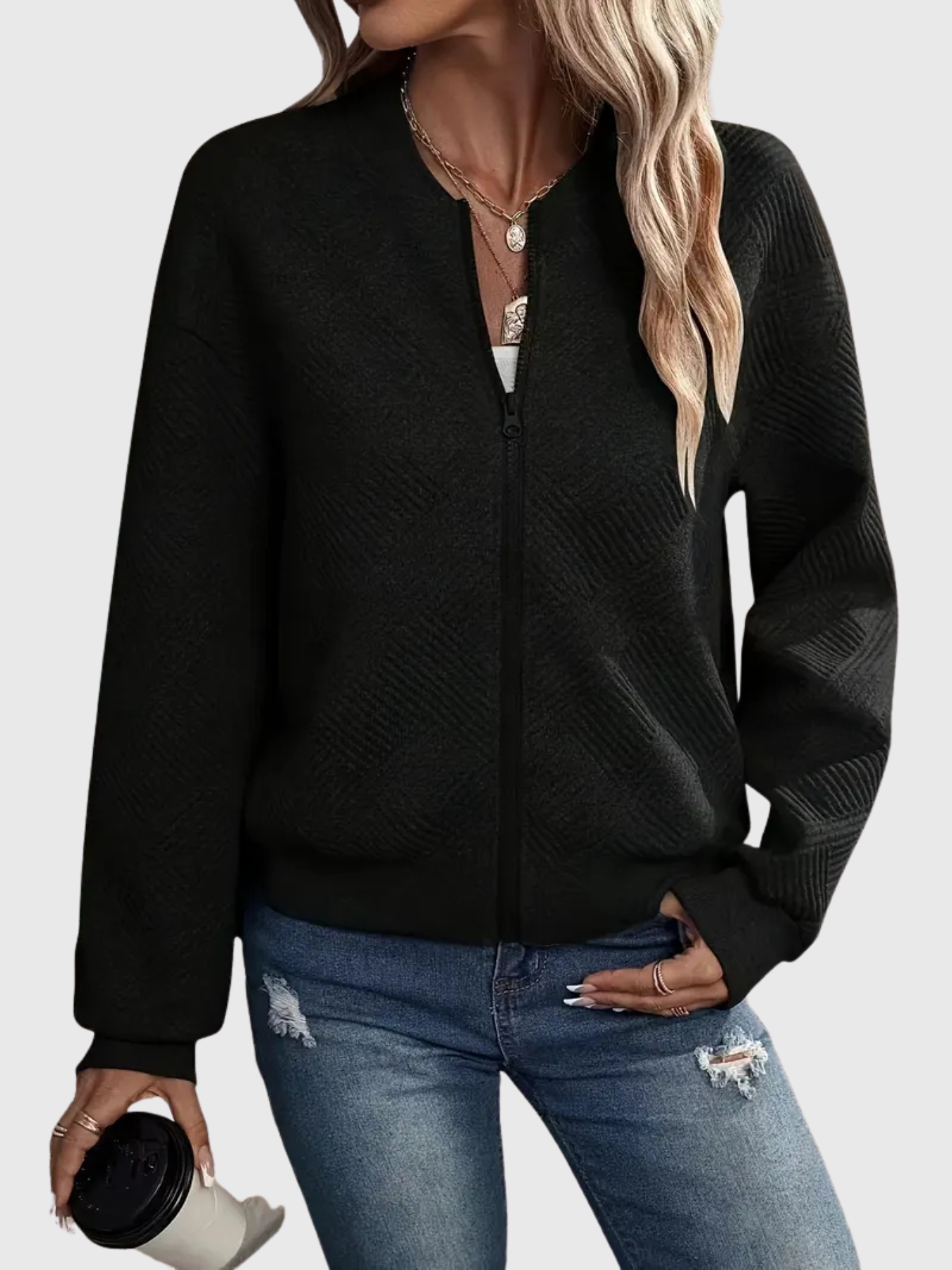 Laurie | Textured Zip Jacket