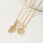 AISHA™ - Elegant 2-Pack Initial Letter Pendant Necklaces