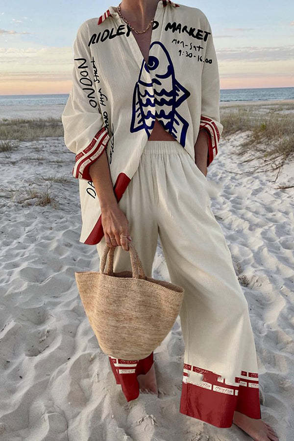 Selene™ | Zestaw z nadrukiem w ryby