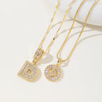 AISHA™ - Elegant 2-Pack Initial Letter Pendant Necklaces