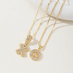 AISHA™ - Elegant 2-Pack Initial Letter Pendant Necklaces