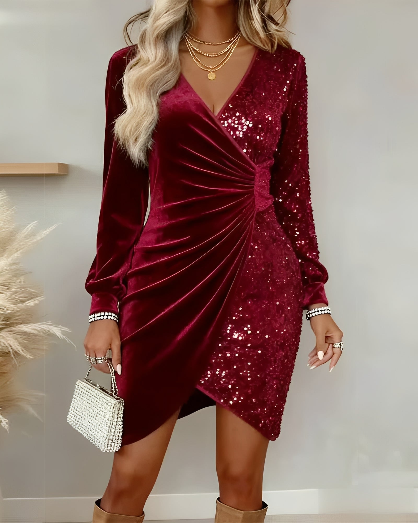 Odessa | Velvet Sequin Dress