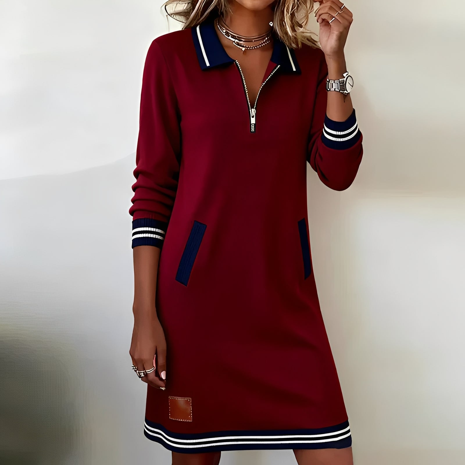 Kait | Chic Long Sleeve Cotton Dress
