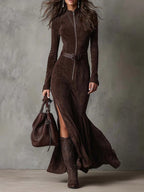 Aradia | Luxe Suede Maxi Dress