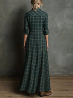 Rowena | Plaid Maxi Dress