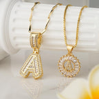 AISHA™ - Elegant 2-Pack Initial Letter Pendant Necklaces