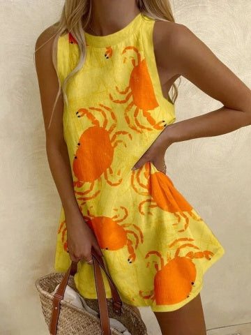 Lilyanne™ | Sukienka z nadrukiem w kraby przybrzeżne